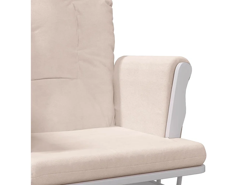 Schaukelsessel mit Hocker Gleitend Hellrosa Stoff