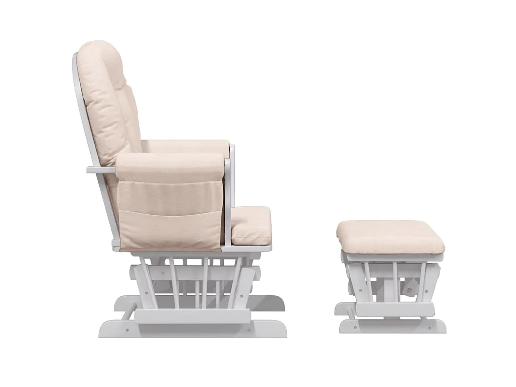 Sillón de lactancia con taburete tela gris claro