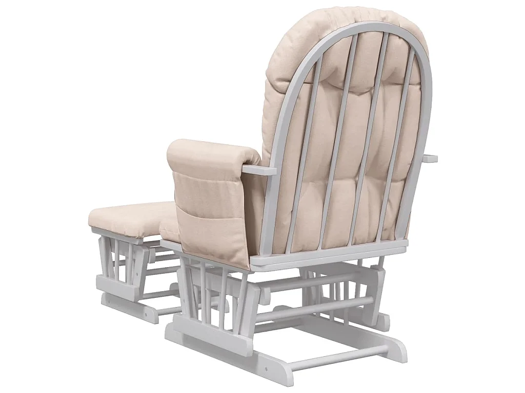 Sillón de lactancia con taburete tela gris claro