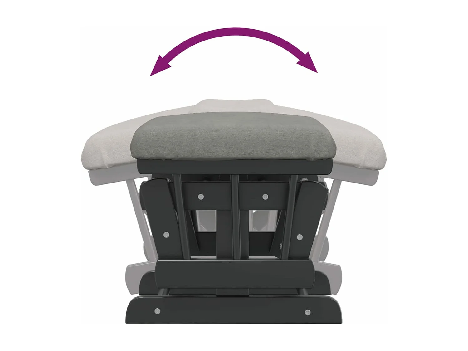 Cadeira de amamentação com banco tecido cinzento-claro