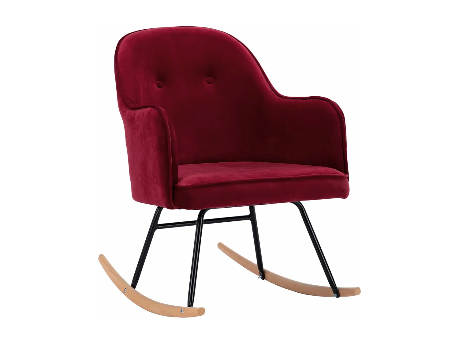 Cadeira de baloiço veludo vermelho tinto