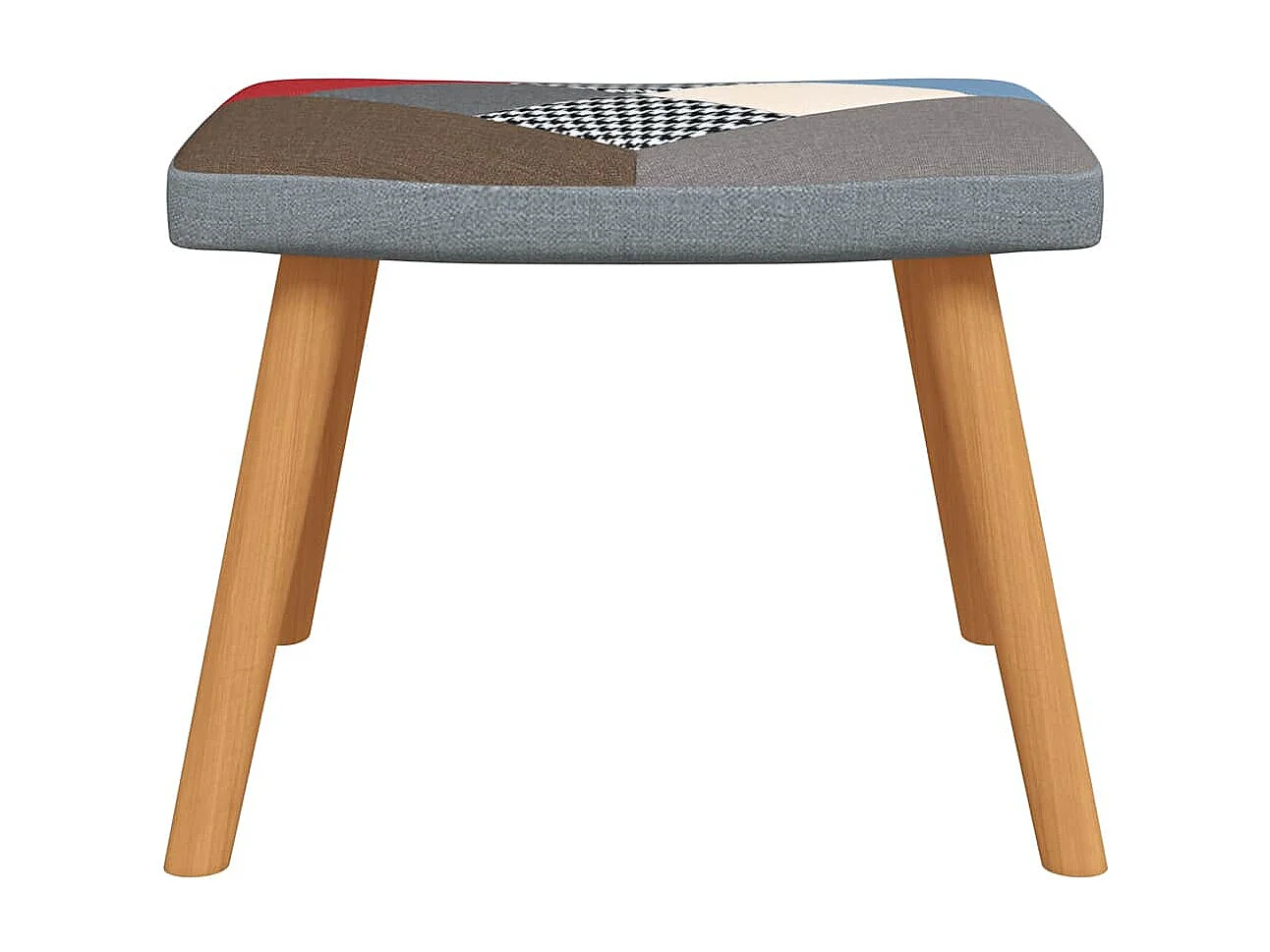 Chaise à bascule avec tabouret Patchwork Tissu