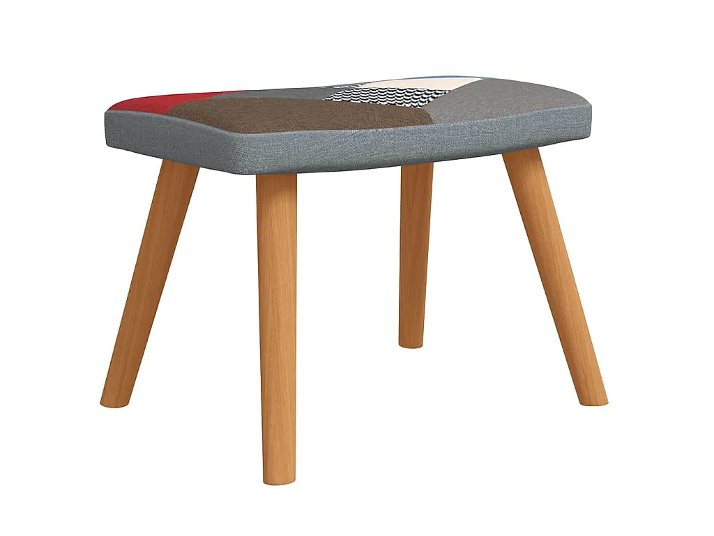 Chaise à bascule avec tabouret Patchwork Tissu