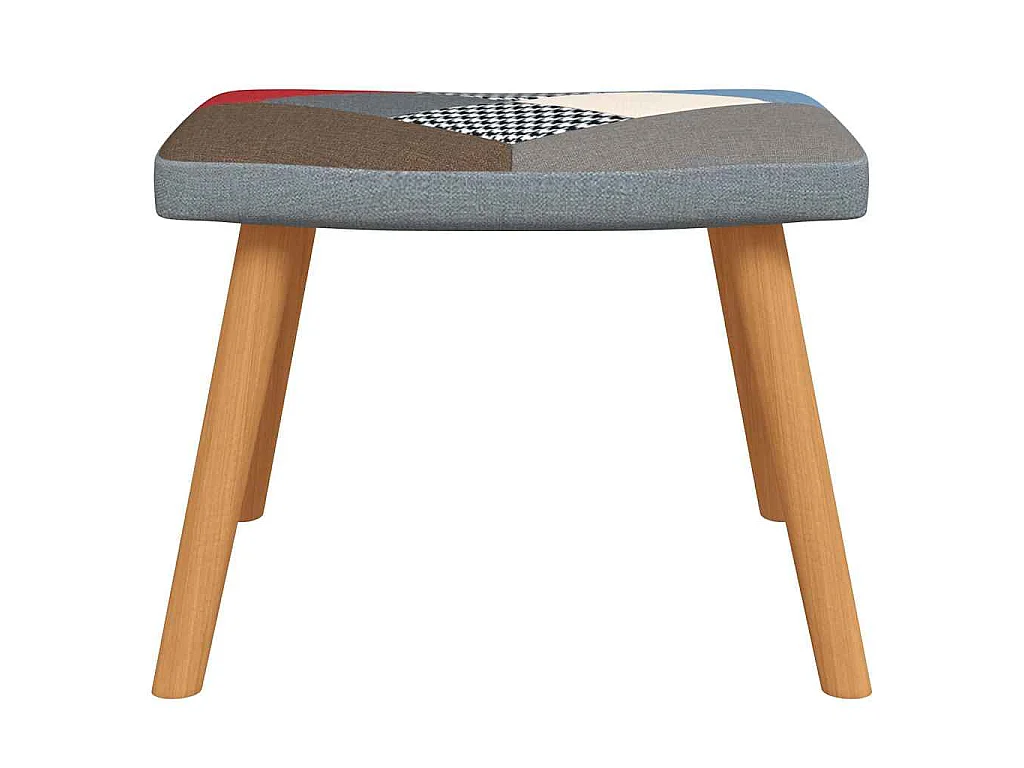 Chaise à bascule avec tabouret Patchwork Tissu
