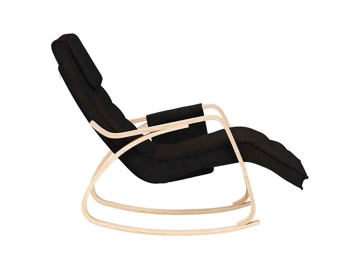 Chaise à bascule Noir Tissu