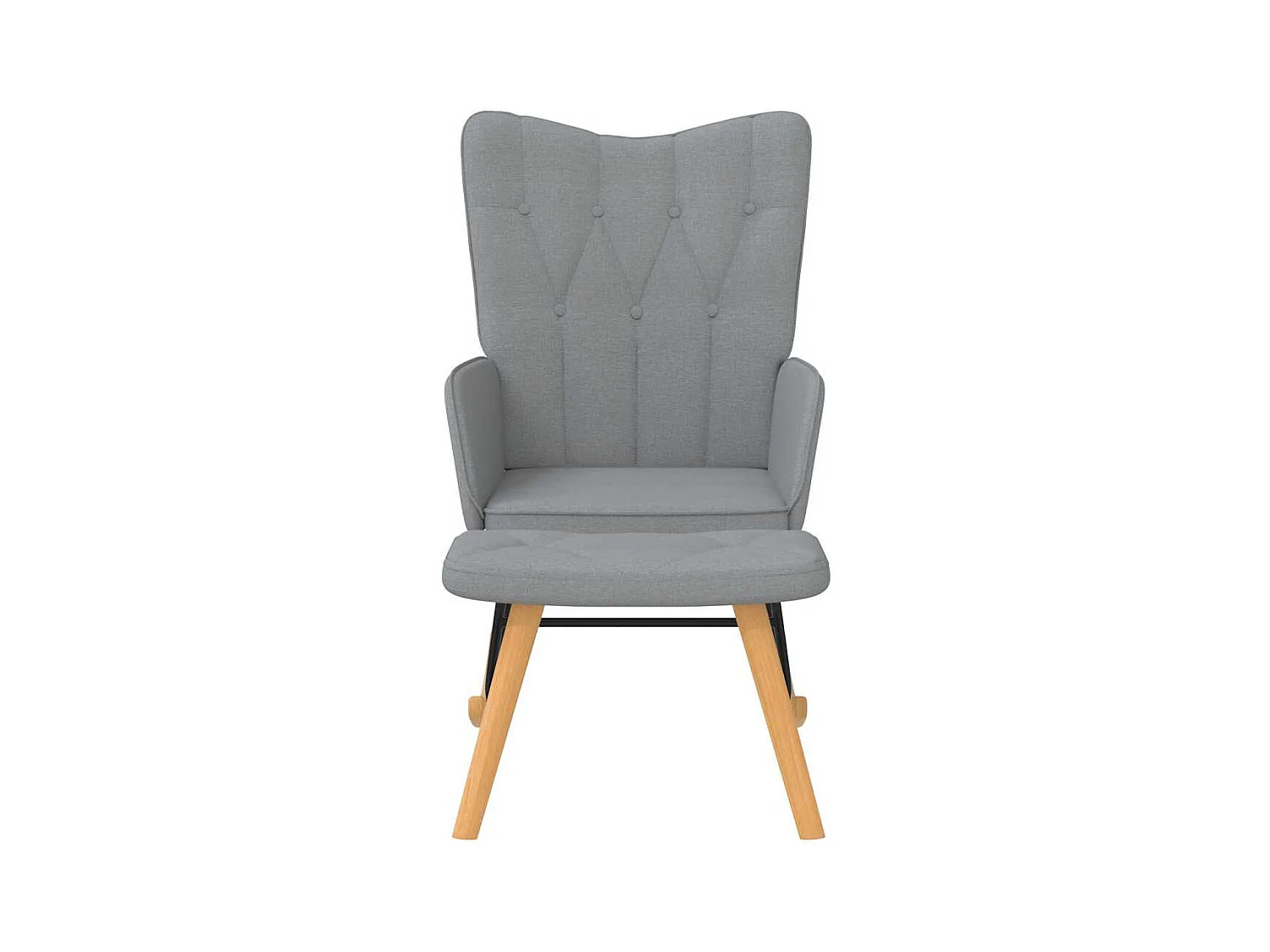 Chaise à bascule avec tabouret Gris clair Tissu