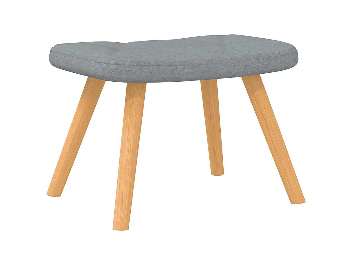 Chaise à bascule avec tabouret Gris clair Tissu