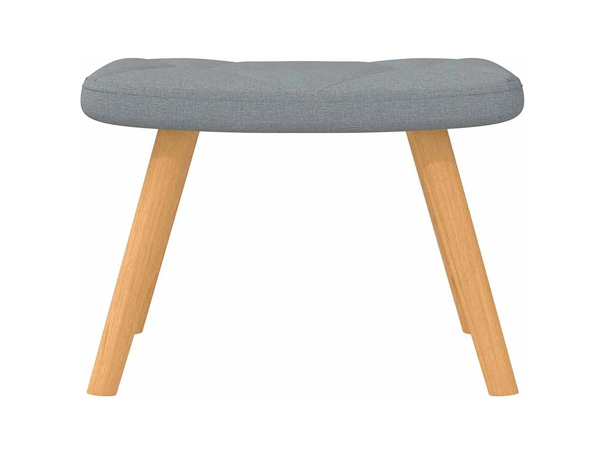 Chaise à bascule avec tabouret Gris clair Tissu