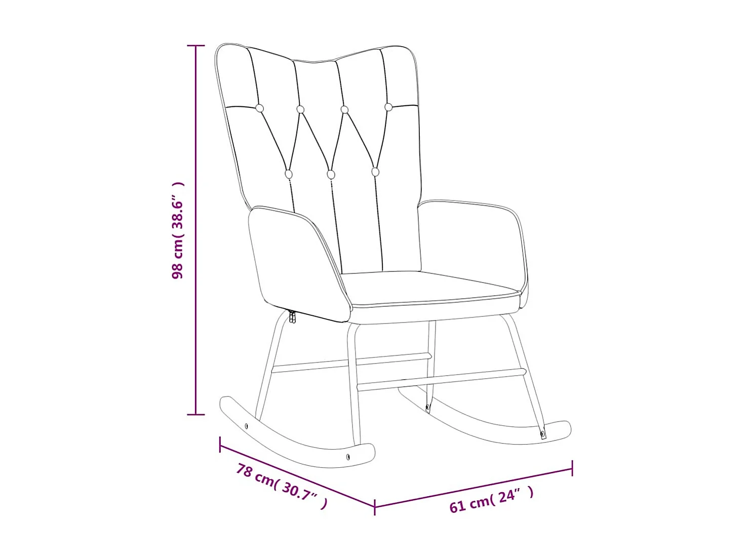 Schaukelsessel mit Hocker Hellgrau Stoff