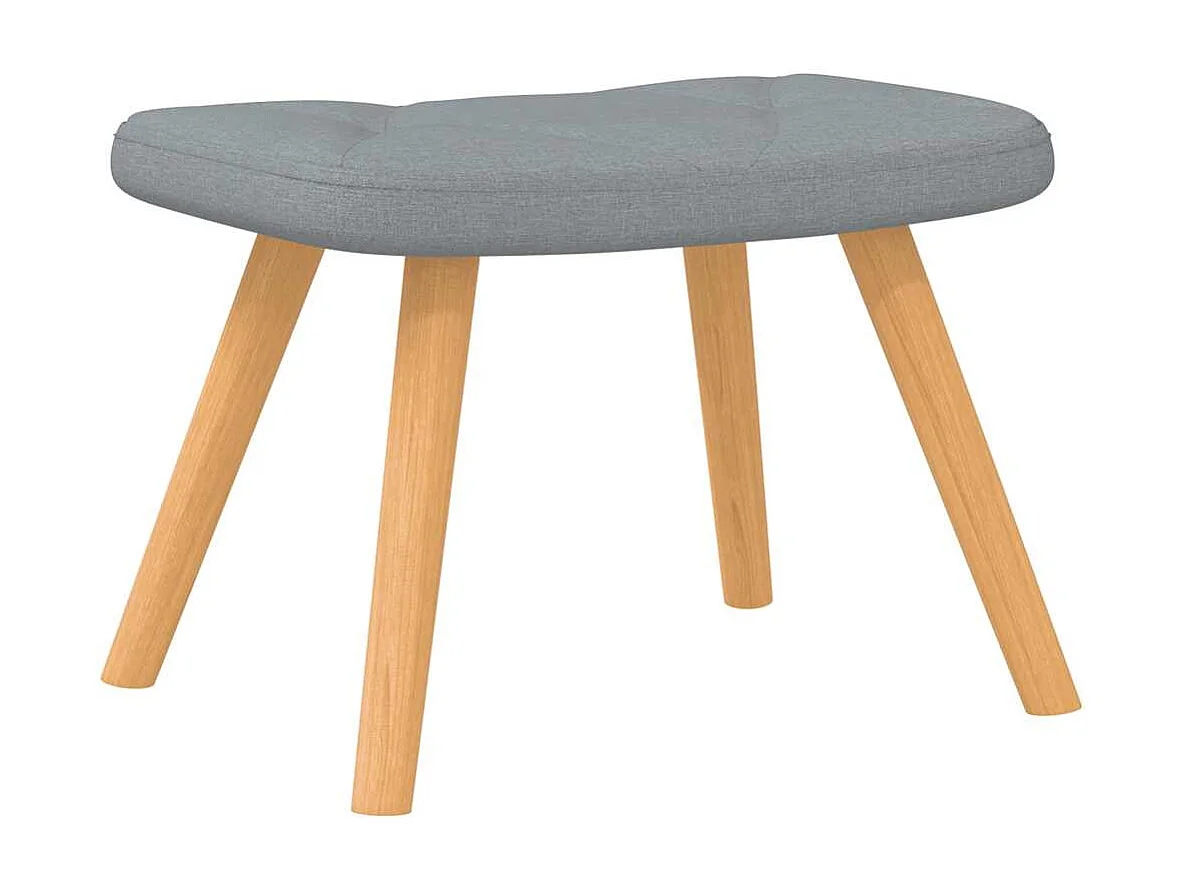 Schaukelsessel mit Hocker Hellgrau Stoff