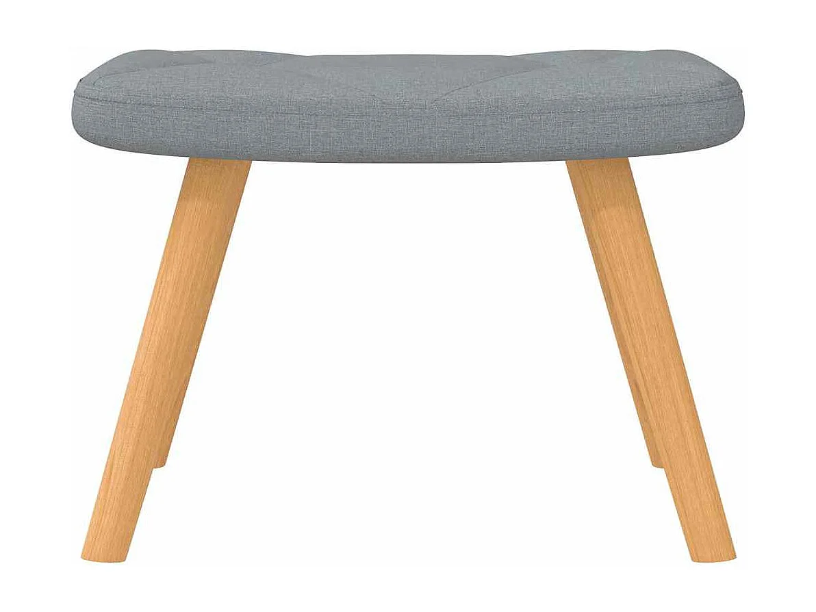 Schaukelsessel mit Hocker Hellgrau Stoff