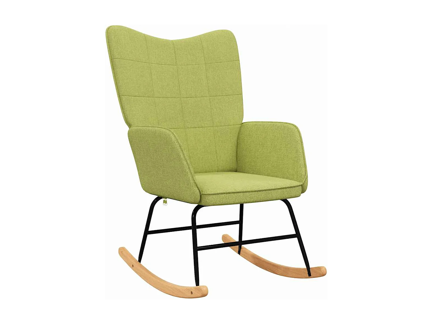 Chaise à bascule avec tabouret Vert Tissu