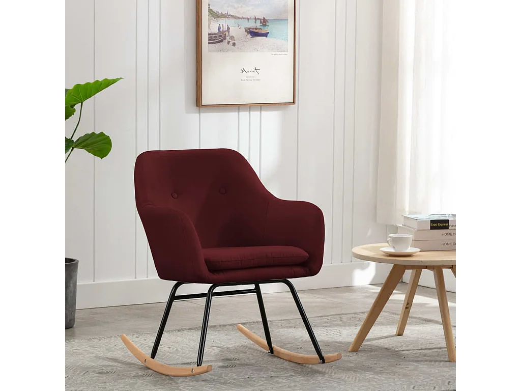 Chaise à bascule Rouge bordeaux Tissu