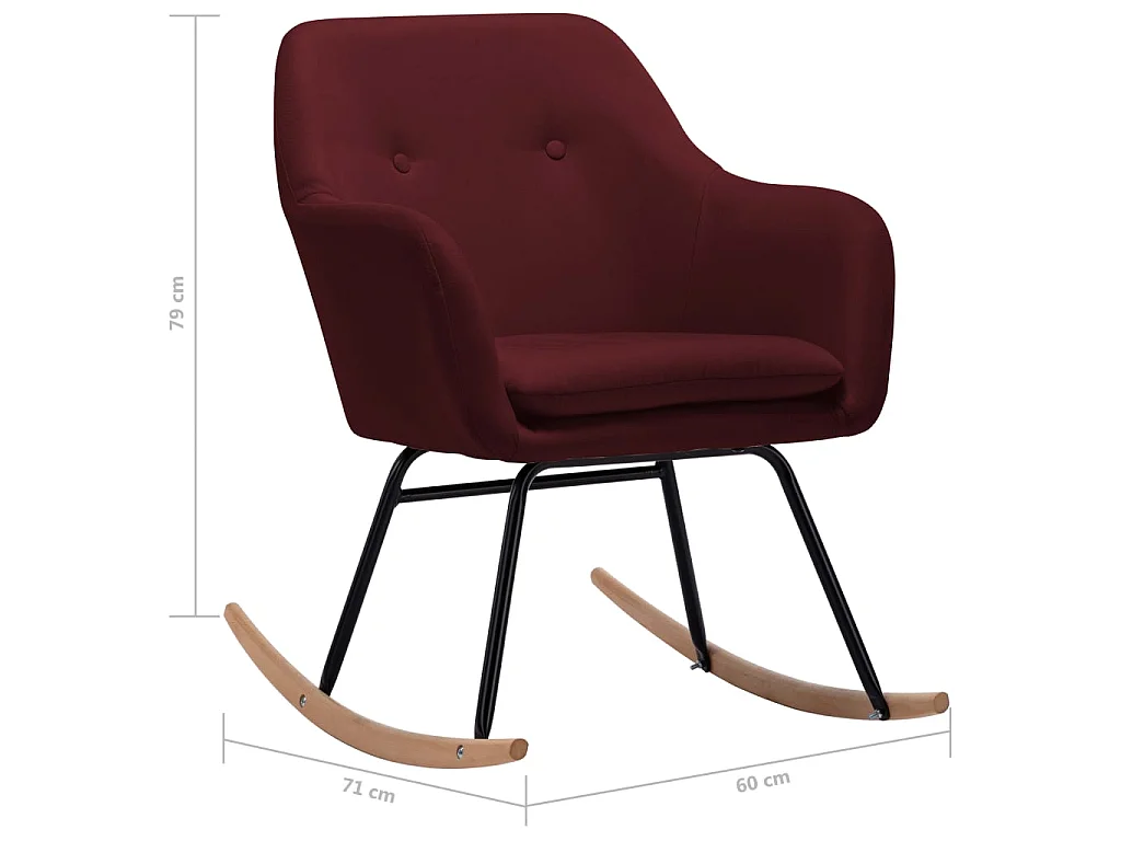 Chaise à bascule Rouge bordeaux Tissu