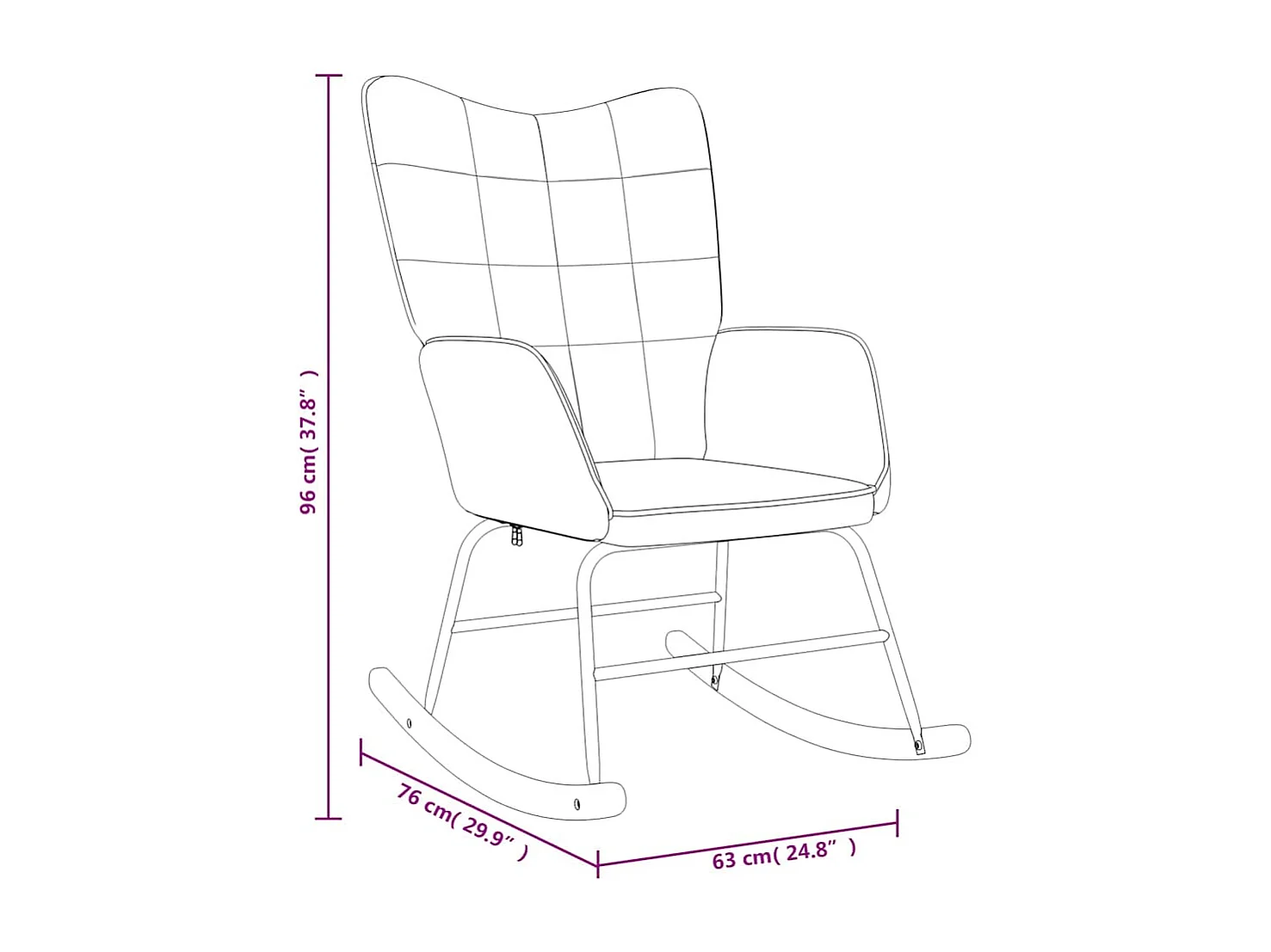 Schaukelsessel mit Hocker Creme Stoff