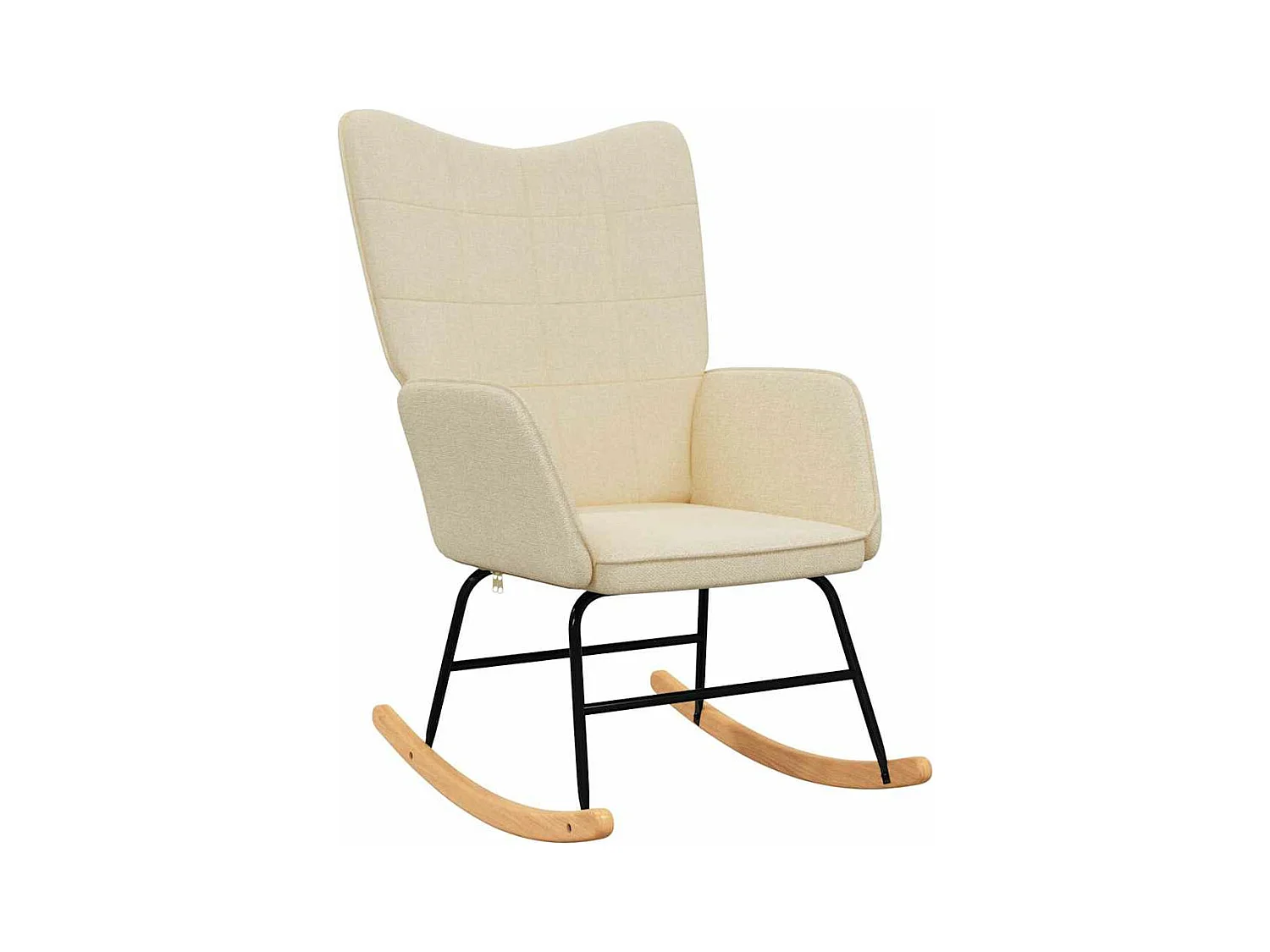 Schaukelsessel mit Hocker Creme Stoff