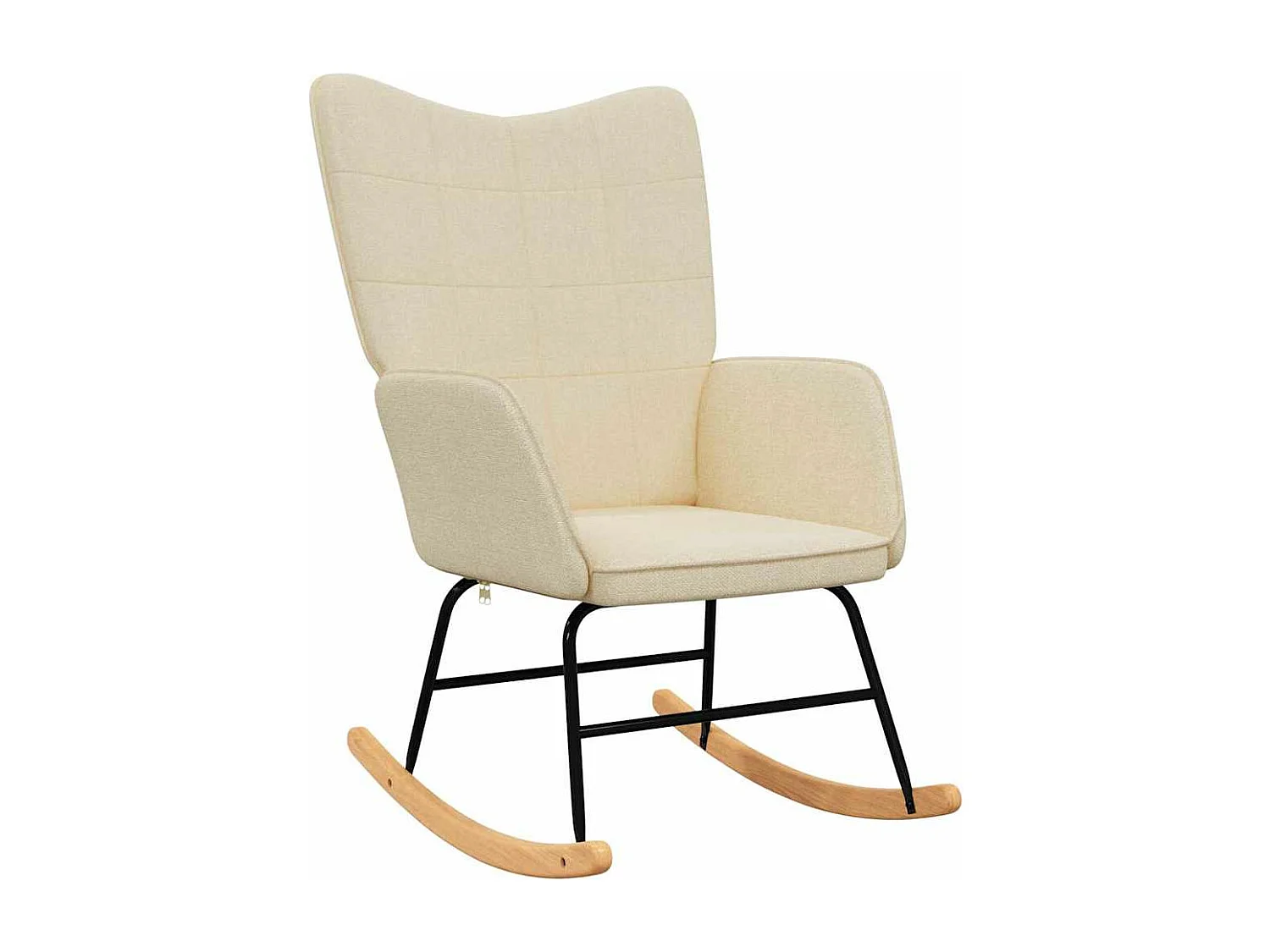 Silla mecedora con reposapiés tela color crema