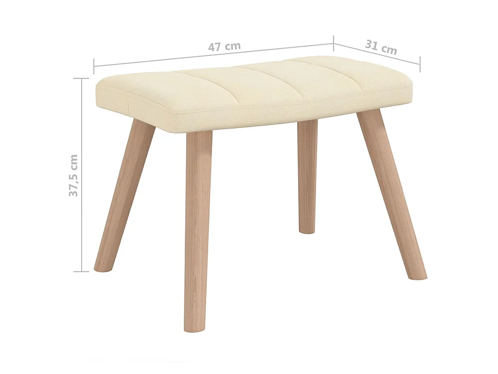 Schommelstoel met voetenbank stof crèmekleurig