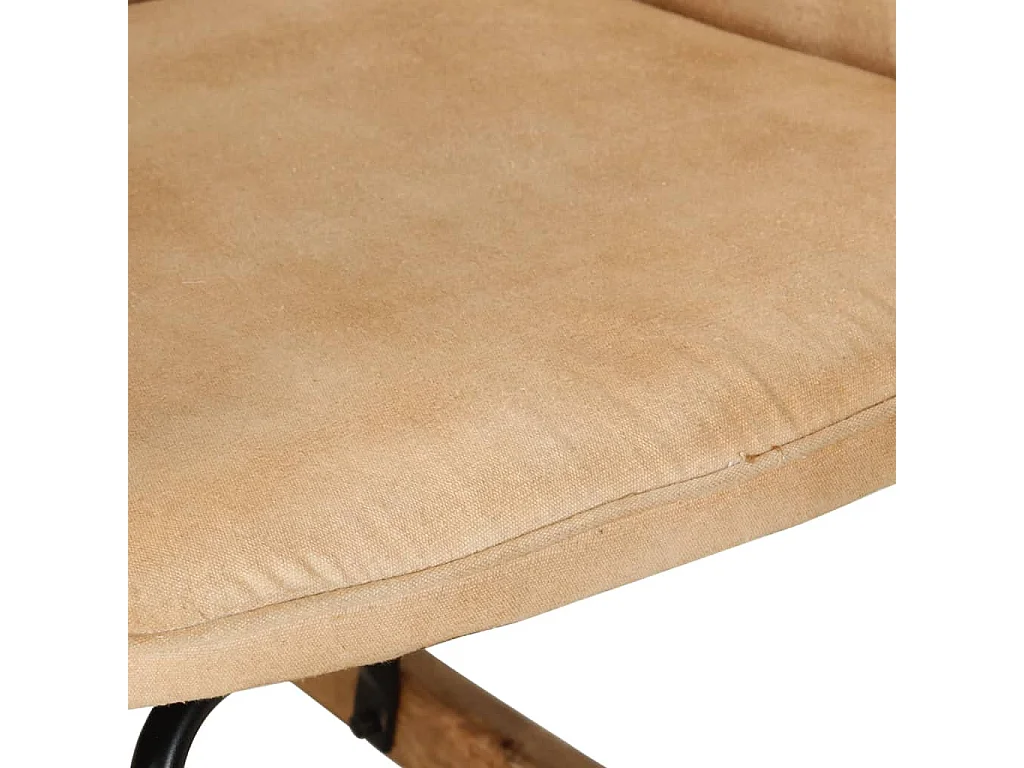 Schommelstoel met voetensteun in vintage stijl canvas crème