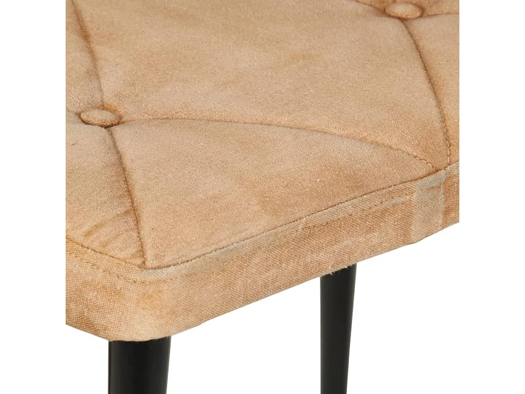 Schommelstoel met voetensteun in vintage stijl canvas crème