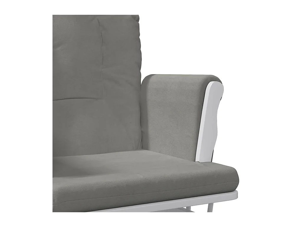 Schaukelsessel mit Hocker Gleitend Hellgrau Stoff