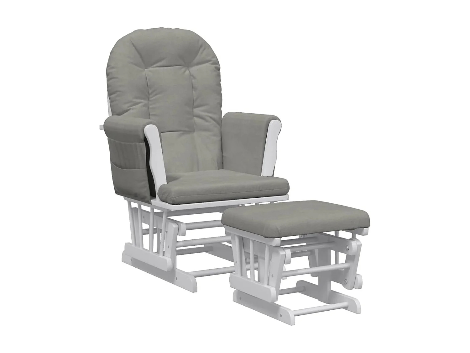 Chaise berçante avec repose-pied Gris clair Tissu