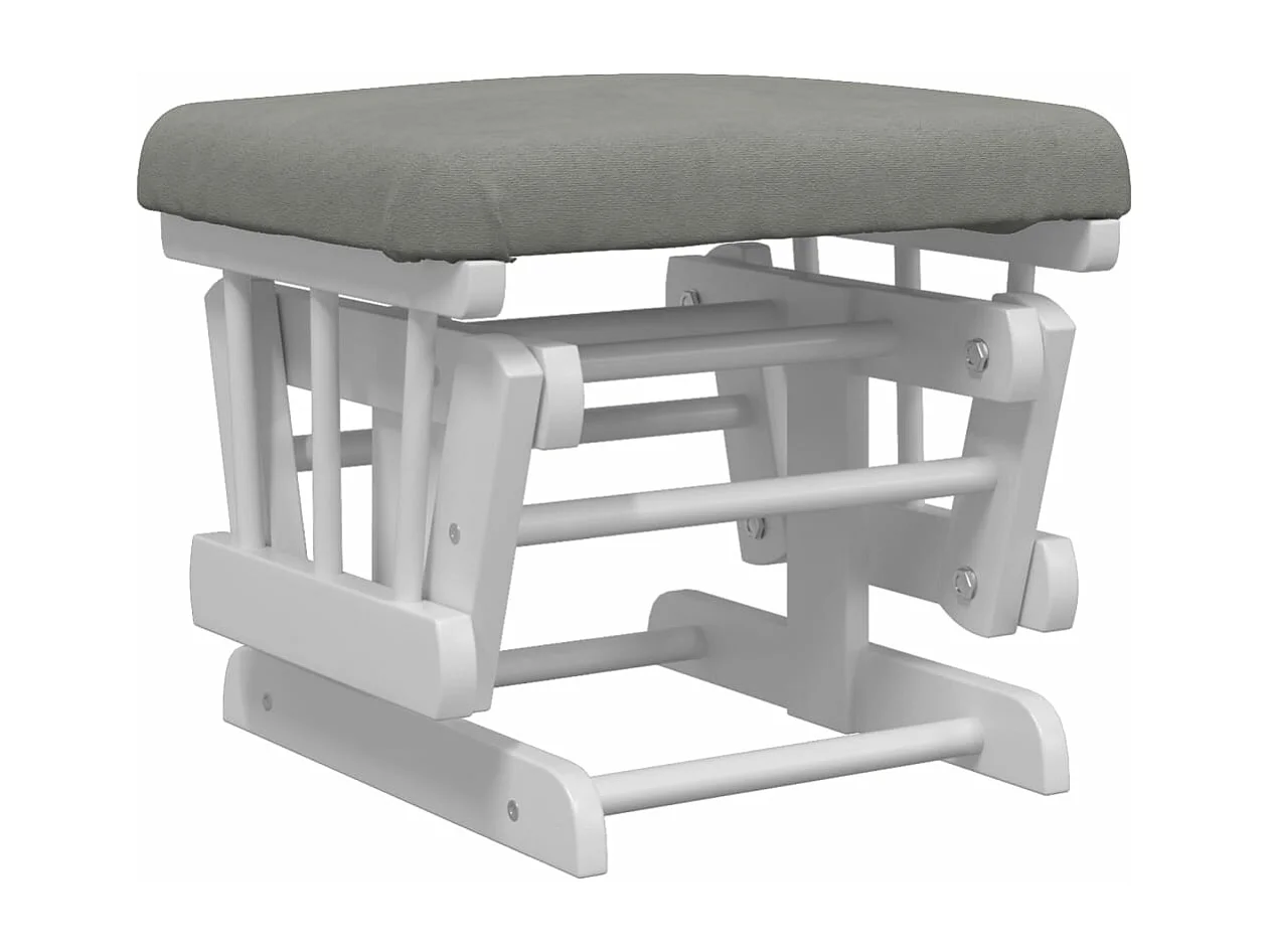 Chaise berçante avec repose-pied Gris clair Tissu