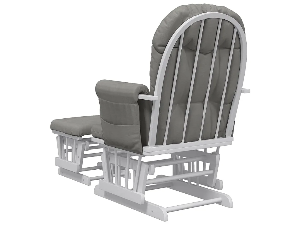 Chaise berçante avec repose-pied Gris clair Tissu