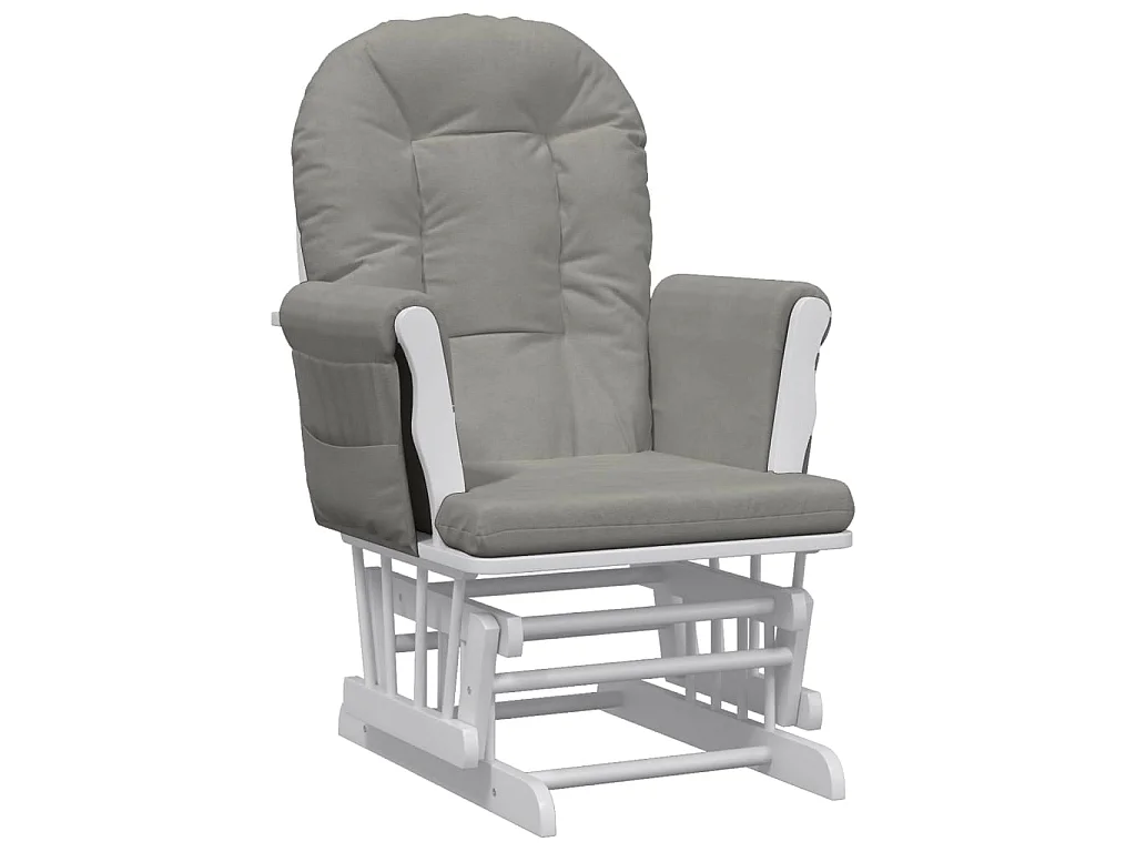 Chaise berçante avec repose-pied Gris clair Tissu