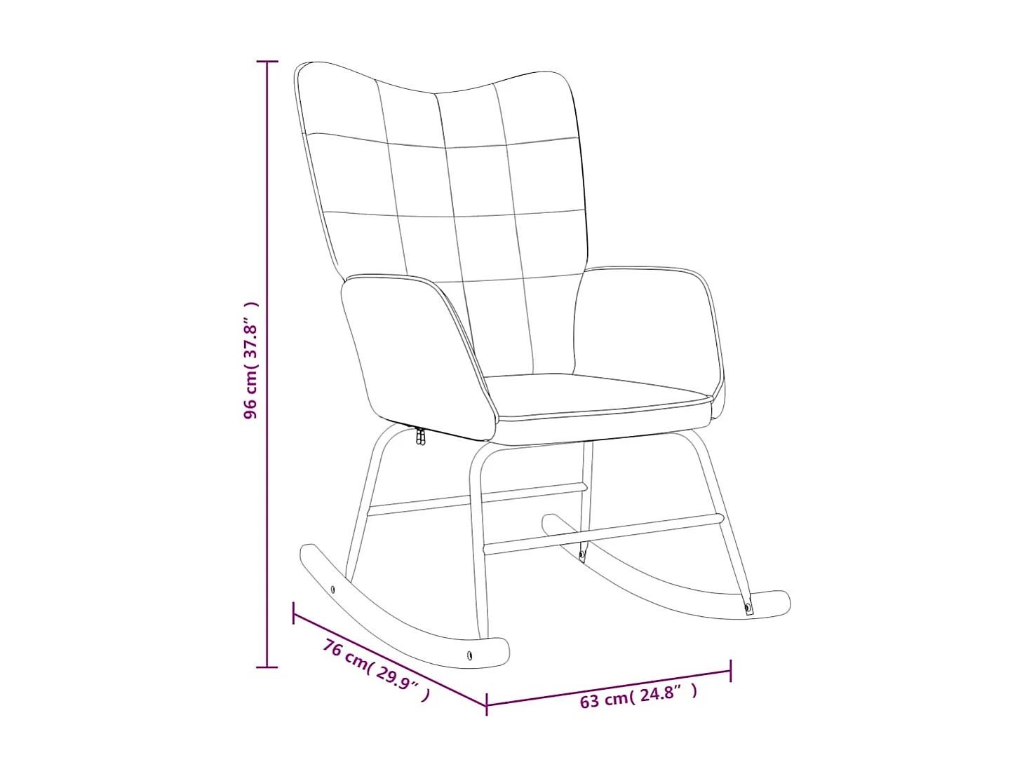 Chaise à bascule avec tabouret Bleu Tissu