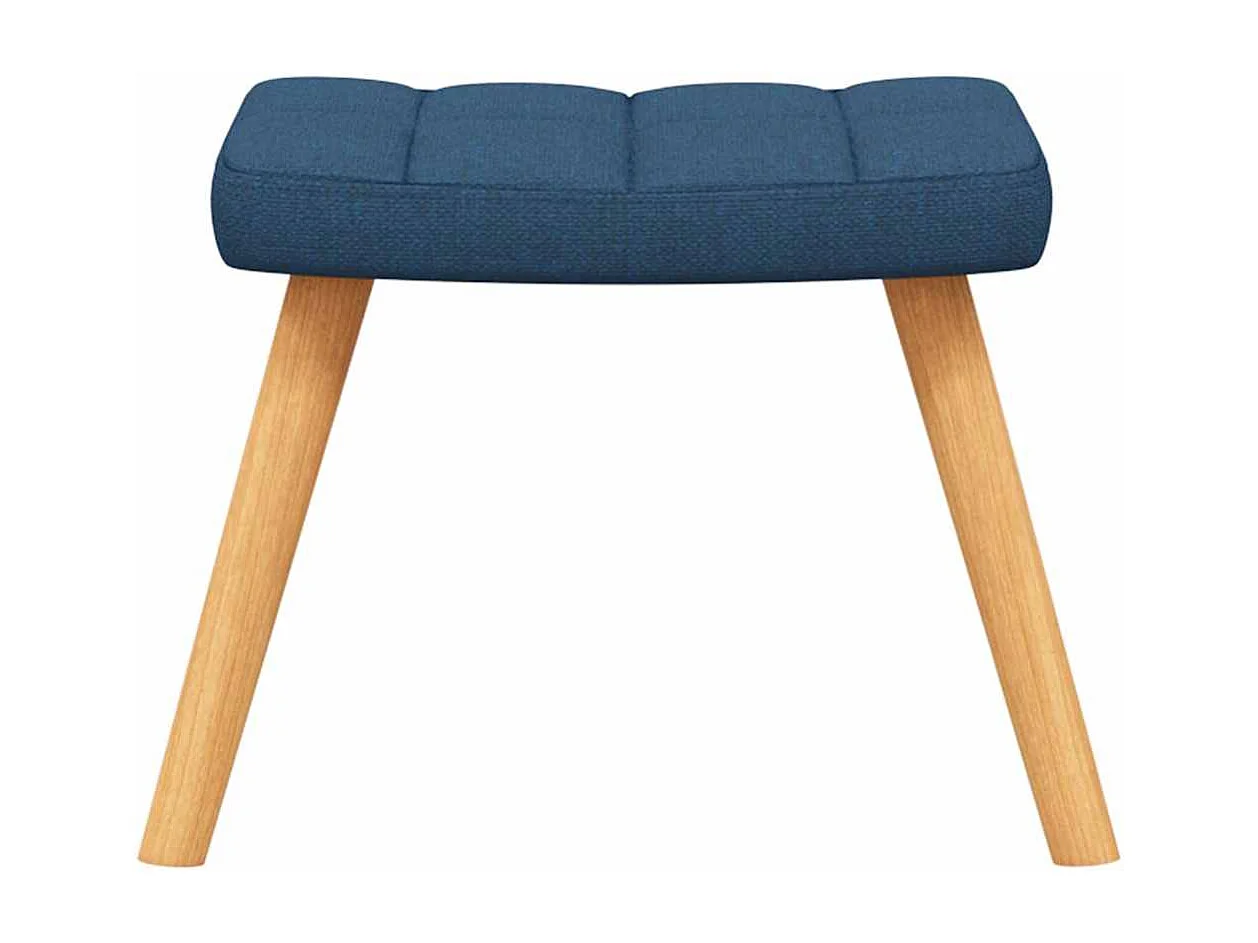 Chaise à bascule avec tabouret Bleu Tissu