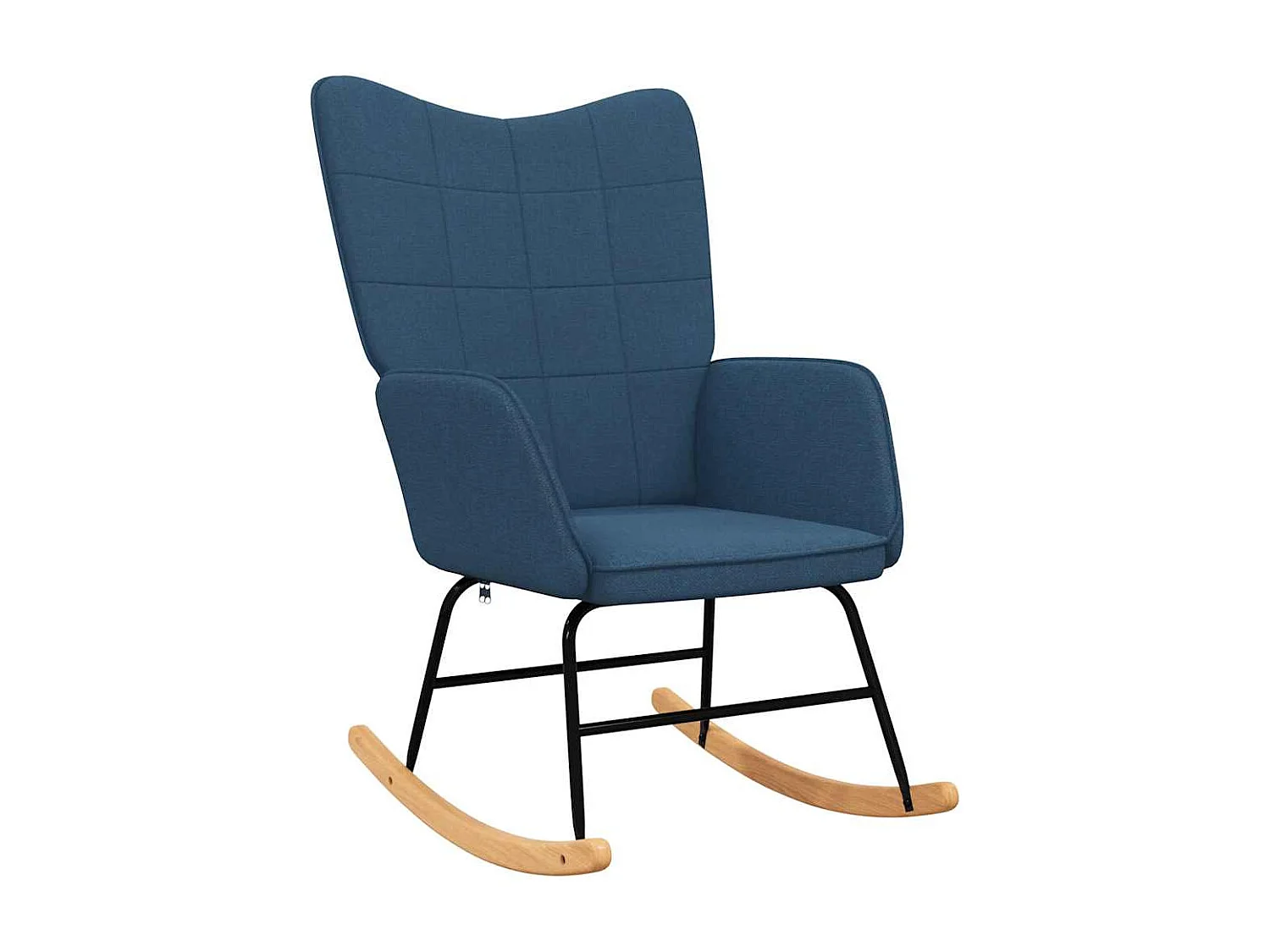 Chaise à bascule avec tabouret Bleu Tissu