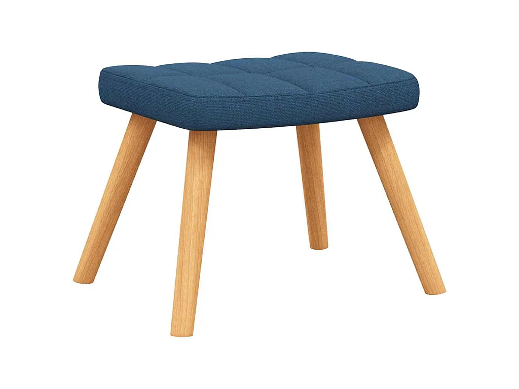 Silla mecedora con reposapiés tela azul