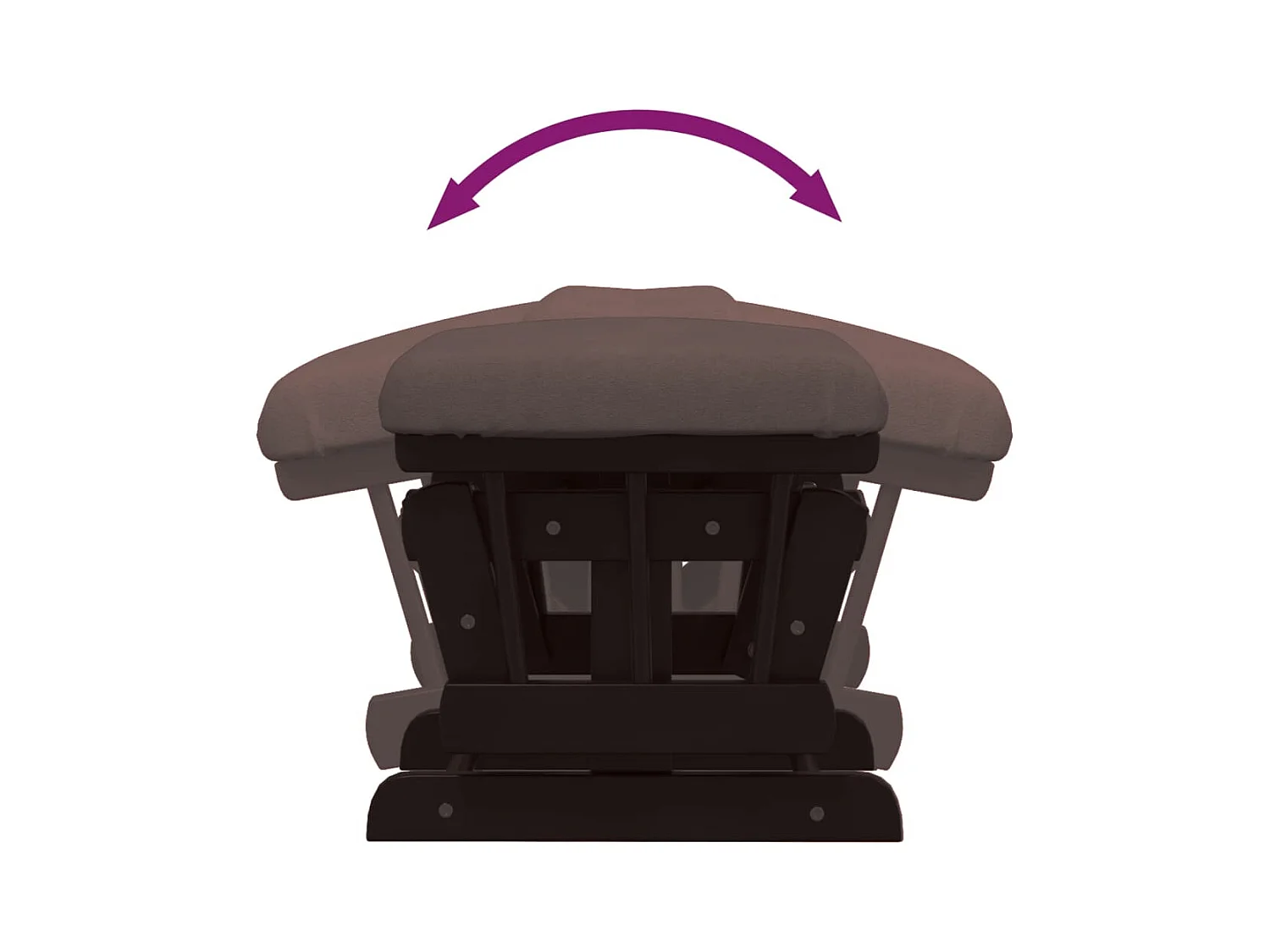 Chaise berçante avec repose-pied Marron Tissu