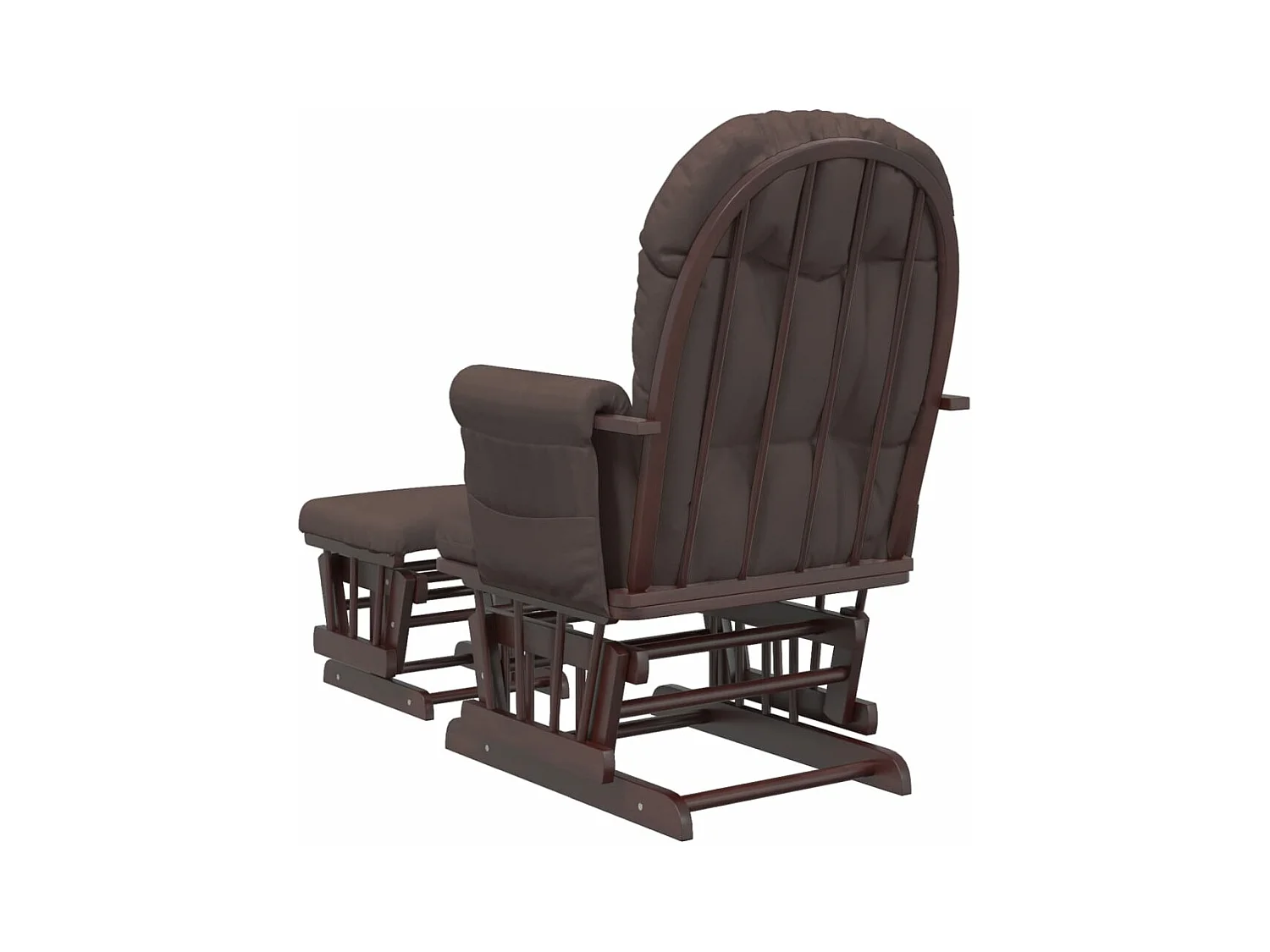 Chaise berçante avec repose-pied Marron Tissu