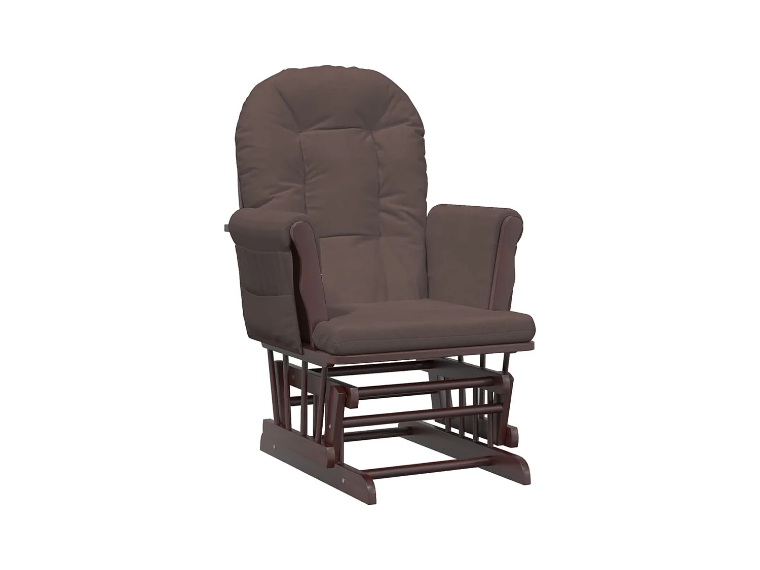 Chaise berçante avec repose-pied Marron Tissu