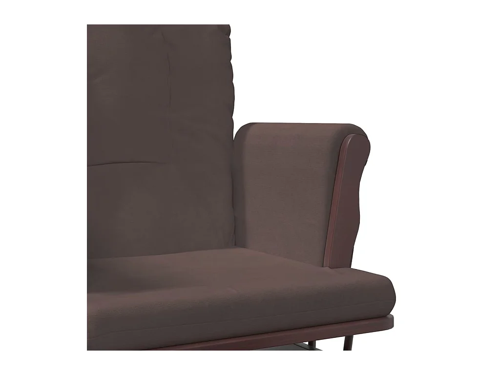 Chaise berçante avec repose-pied Marron Tissu