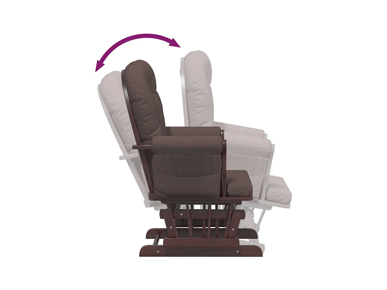 Chaise berçante avec repose-pied Marron Tissu