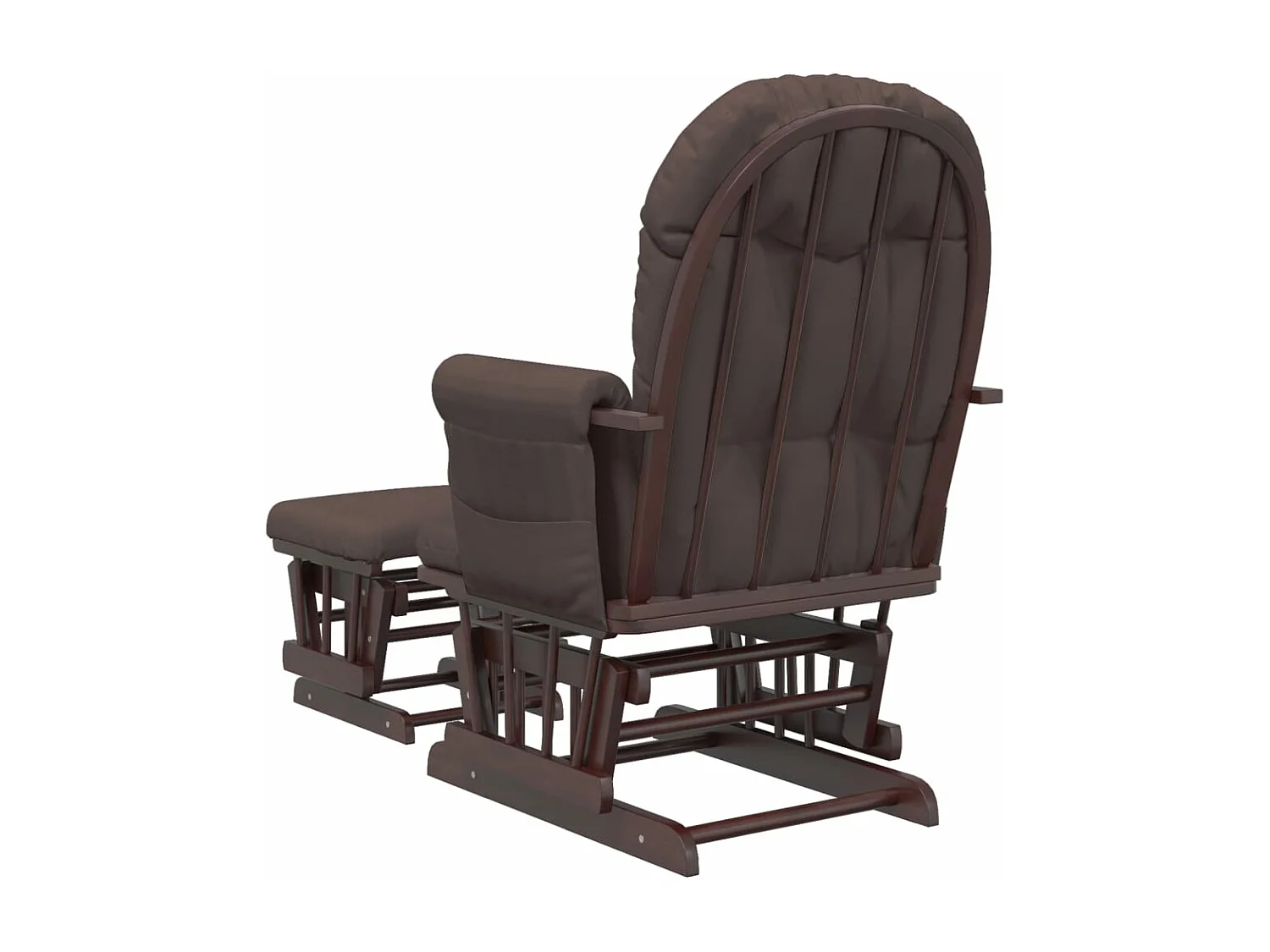 Chaise berçante avec repose-pied Marron Tissu