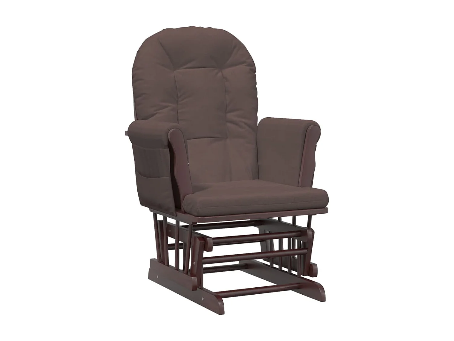Schaukelsessel mit Hocker Gleitend Braun Stoff
