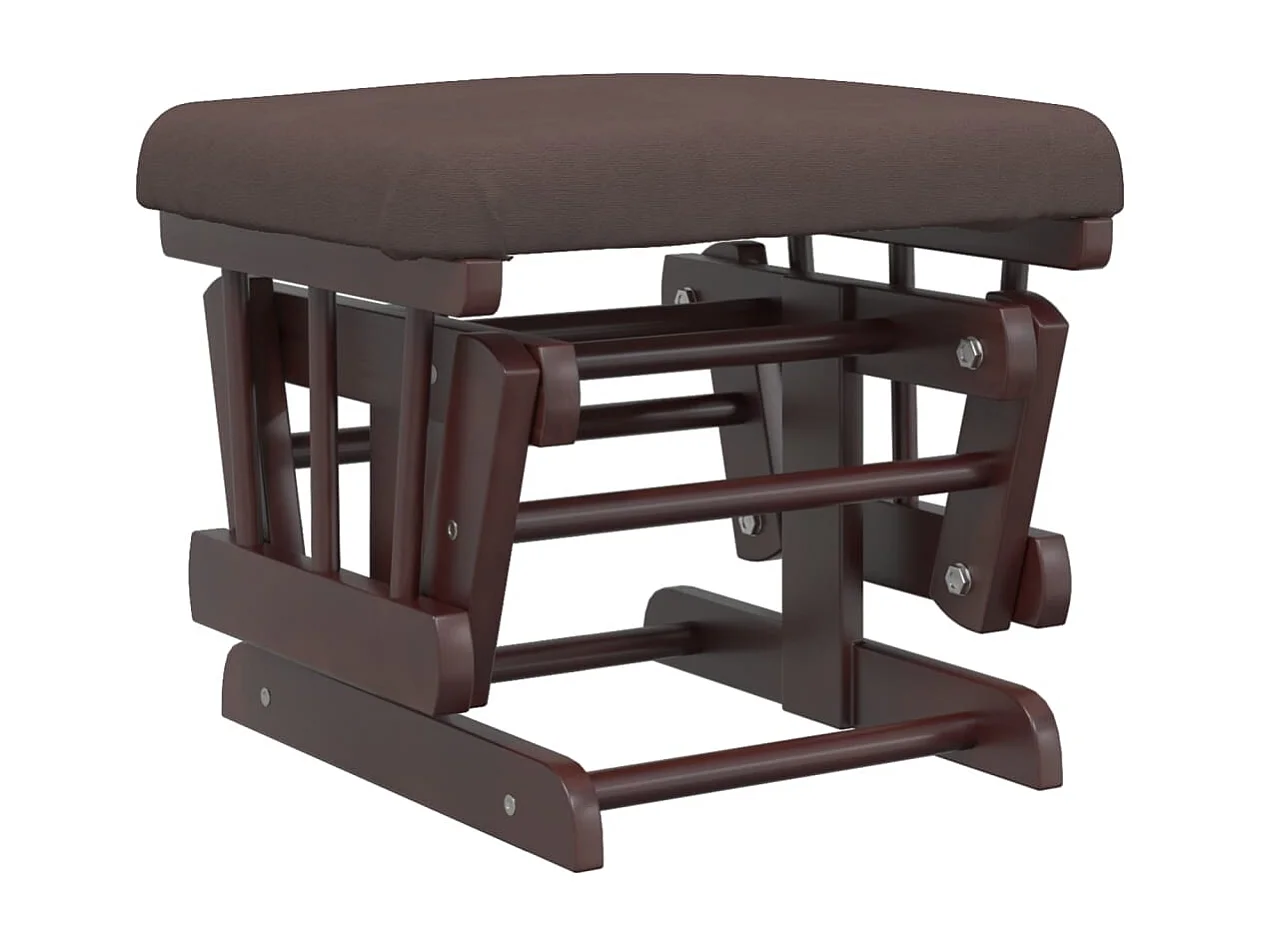 Schaukelsessel mit Hocker Gleitend Braun Stoff
