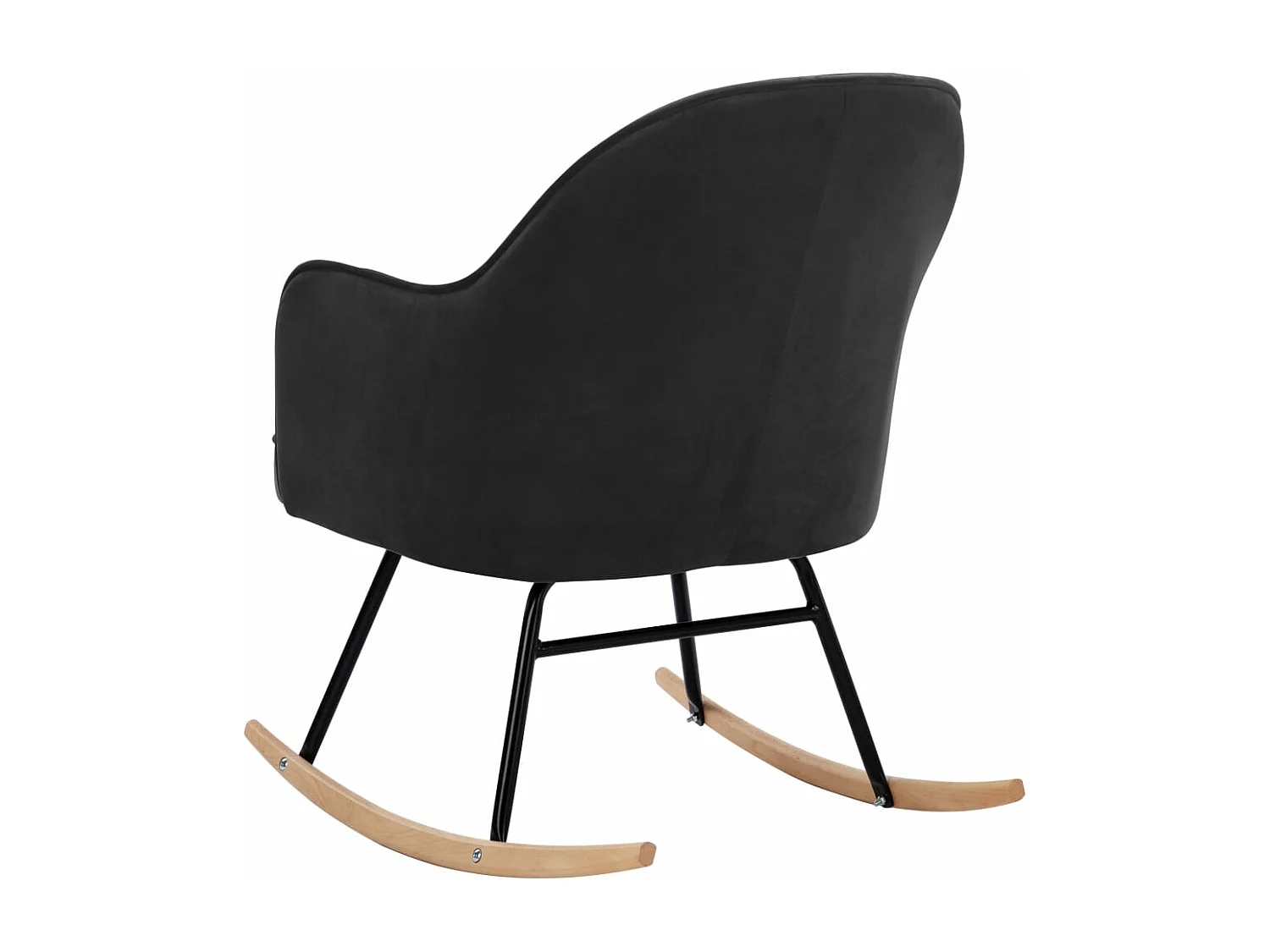 Silla mecedora de terciopelo gris oscuro