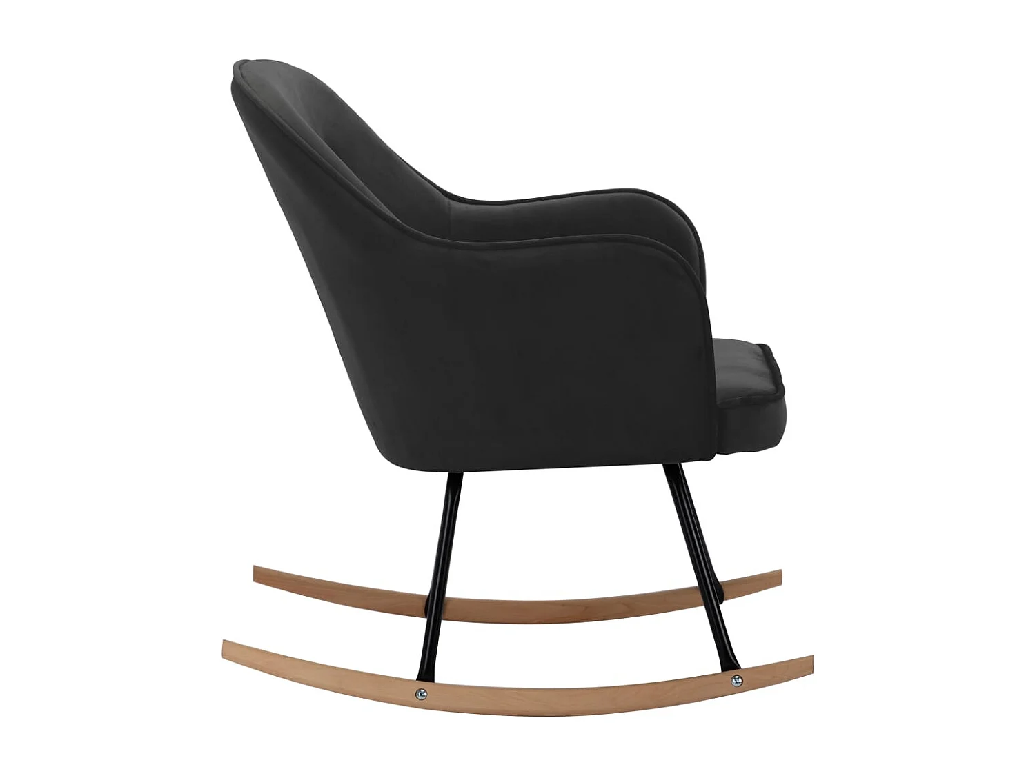 Chaise à bascule Gris foncé Velours