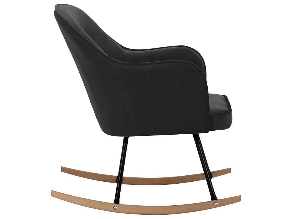 Cadeira de baloiço veludo cinzento-escuro