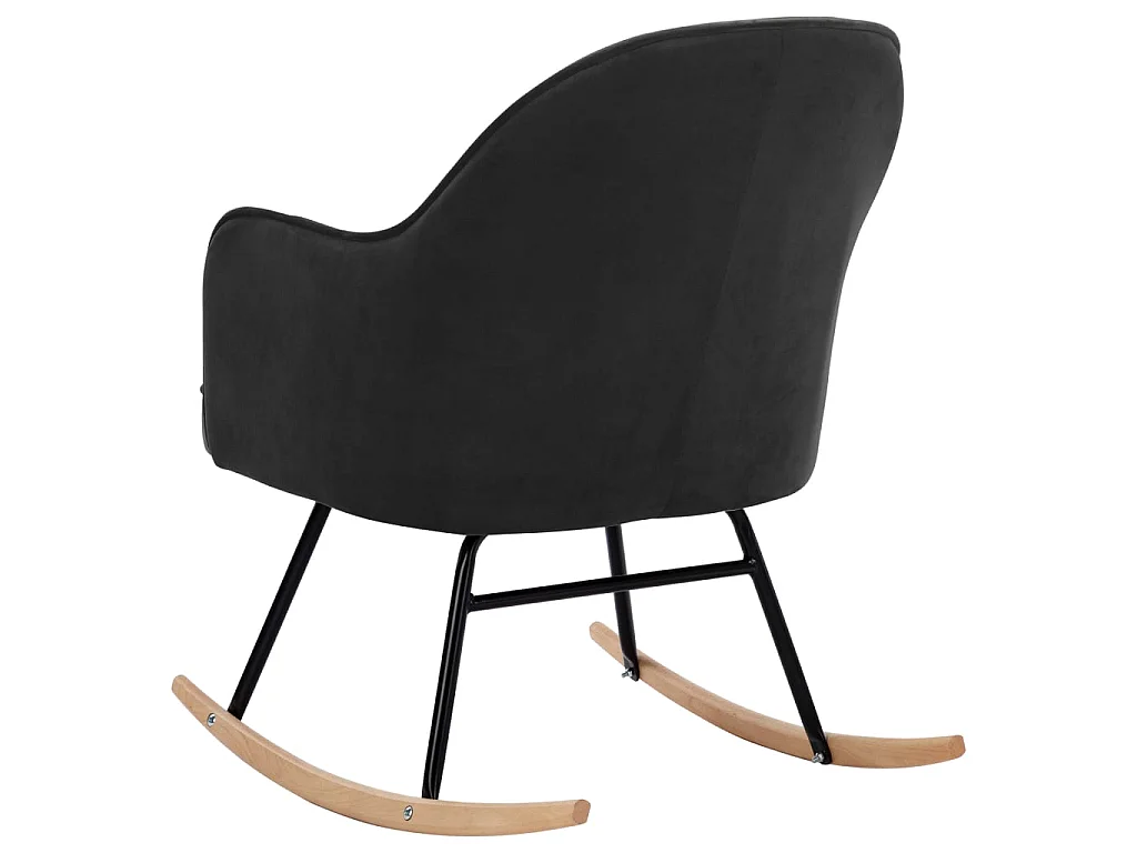 Cadeira de baloiço veludo cinzento-escuro