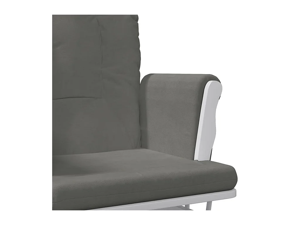 Schaukelsessel mit Hocker Gleitend Dunkelgrau Stoff