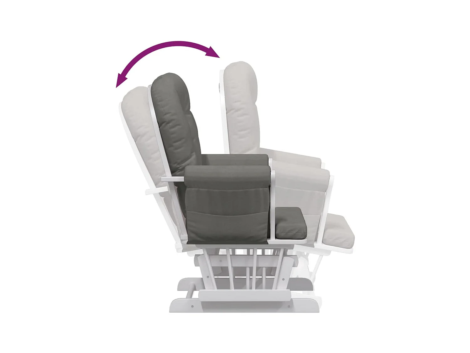 Schaukelsessel mit Hocker Gleitend Dunkelgrau Stoff