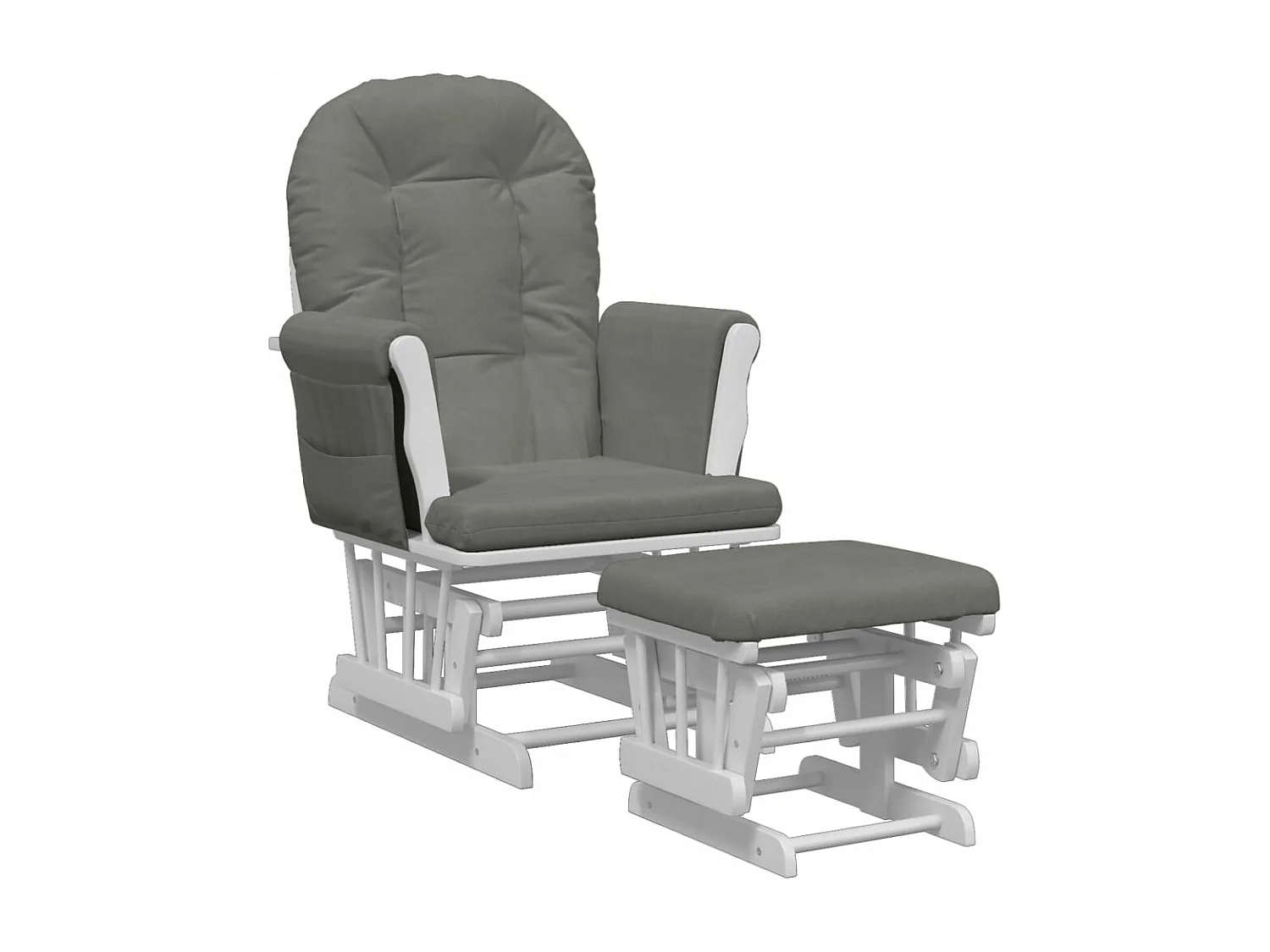 Chaise berçante avec repose-pied Gris foncé Tissu