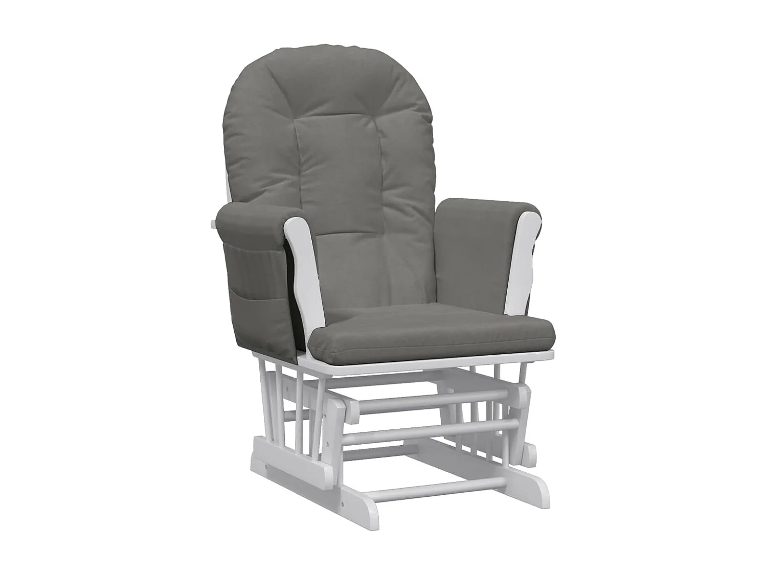 Chaise berçante avec repose-pied Gris foncé Tissu