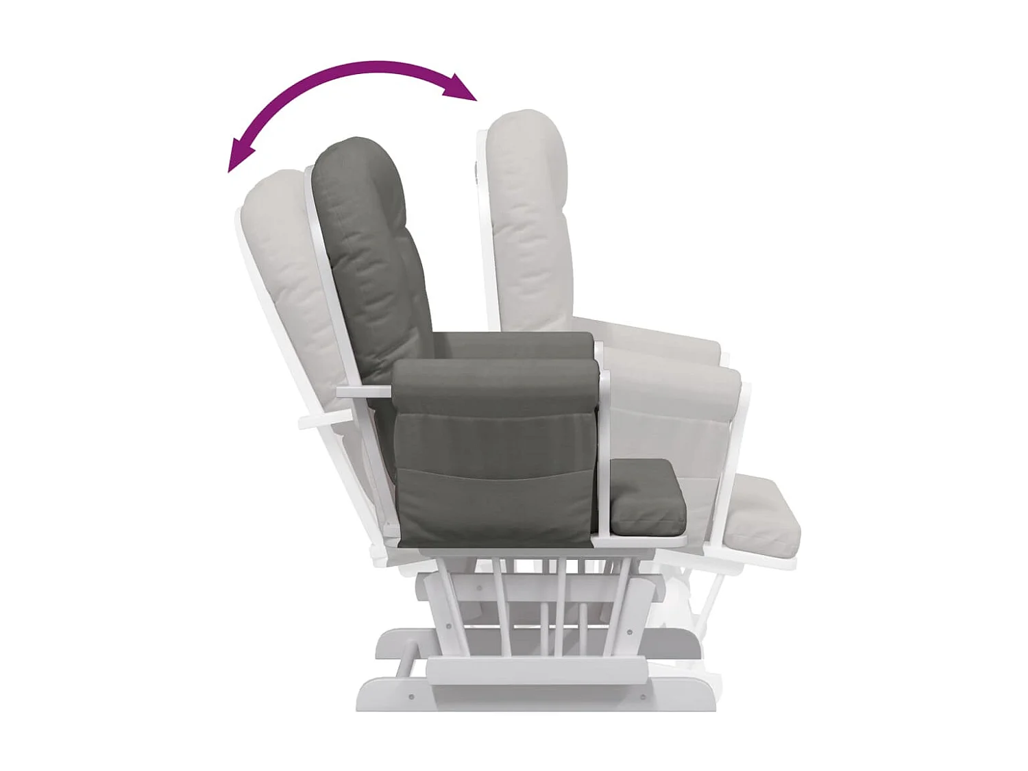 Chaise berçante avec repose-pied Gris foncé Tissu